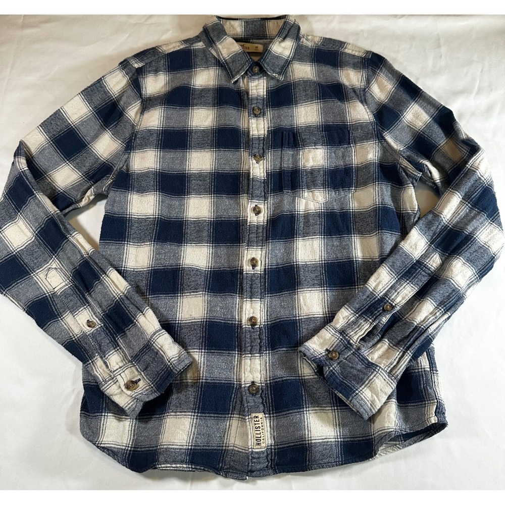Hollister Y2K Plaid Button Down Flannel Men's M Plaid Forward Long Sleeve Cotton